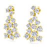 4 Carat Lab Grown Diamond Cluster Drop Earrings In 14 Karat Yellow Gold Image-3