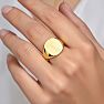 Estate Jewelry Gents Cushion Shape Signet Ring In Yellow Gold Overlay, Size 9 Image-6