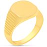 Estate Jewelry Gents Oval Shape Signet Ring In Yellow Gold Overlay, Size 8.5 Image-2