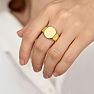 Estate Jewelry Gents Oval Shape Signet Ring In Yellow Gold Overlay, Size 8.5 Image-6