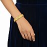 Estate Jewelry Nugget Link Bracelet In Yellow Gold Overlay, 12mm, 8 Inches Image-5