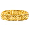 Estate Jewelry Nugget Link Bracelet In Yellow Gold Overlay, 15mm, 8 Inches Image-1