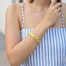 Estate Jewelry Nugget Link Bracelet In Yellow Gold Overlay, 15mm, 8 Inches Image-5