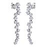 2 Carat Lab Grown Diamond Line Drop Earrings In 14 Karat White Gold, 2 Inches Image-3
