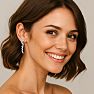 2 Carat Lab Grown Diamond Line Drop Earrings In 14 Karat White Gold, 2 Inches Image-6