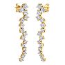 2 Carat Lab Grown Diamond Line Drop Earrings In 14 Karat Yellow Gold, 2 Inches Image-3