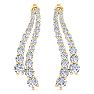 4 Carat Lab Grown Diamond Line Drop Earrings In 14 Karat Yellow Gold, 1 1/2 Inches Image-2