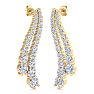 4 Carat Lab Grown Diamond Line Drop Earrings In 14 Karat Yellow Gold, 1 1/2 Inches Image-4