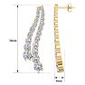 4 Carat Lab Grown Diamond Line Drop Earrings In 14 Karat Yellow Gold, 1 1/2 Inches Image-5
