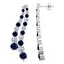 4 Carat Sapphire and Lab Grown Diamond Line Drop Earrings In 14 Karat White Gold, 1 1/2 Inches Image-1