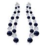 4 Carat Sapphire and Lab Grown Diamond Line Drop Earrings In 14 Karat White Gold, 1 1/2 Inches Image-2