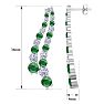 4 Carat Emerald and Lab Grown Diamond Line Drop Earrings In 14 Karat White Gold, 1 1/2 Inches Image-5