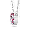 2 Carat Ruby and Lab Grown Diamond Heart Necklace In 14 Karat White Gold, 1 1/2 Inches Image-3