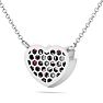 2 Carat Ruby and Lab Grown Diamond Heart Necklace In 14 Karat White Gold, 1 1/2 Inches Image-4