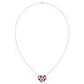 2 Carat Ruby and Lab Grown Diamond Heart Necklace In 14 Karat White Gold, 1 1/2 Inches Image-5