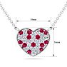 2 Carat Ruby and Lab Grown Diamond Heart Necklace In 14 Karat White Gold, 1 1/2 Inches Image-6