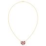 2 Carat Ruby and Lab Grown Diamond Heart Necklace In 14 Karat Yellow Gold, 1 1/2 Inches Image-5