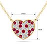 2 Carat Ruby and Lab Grown Diamond Heart Necklace In 14 Karat Yellow Gold, 1 1/2 Inches Image-6