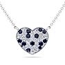2 Carat Sapphire and Lab Grown Diamond Heart Necklace In 14 Karat White Gold, 1 1/2 Inches Image-1