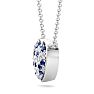 2 Carat Sapphire and Lab Grown Diamond Heart Necklace In 14 Karat White Gold, 1 1/2 Inches Image-3