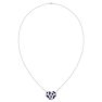 2 Carat Sapphire and Lab Grown Diamond Heart Necklace In 14 Karat White Gold, 1 1/2 Inches Image-5
