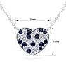 2 Carat Sapphire and Lab Grown Diamond Heart Necklace In 14 Karat White Gold, 1 1/2 Inches Image-6