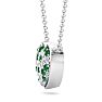 2 Carat Emerald and Lab Grown Diamond Heart Necklace In 14 Karat White Gold, 1 1/2 Inches Image-3