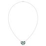 2 Carat Emerald and Lab Grown Diamond Heart Necklace In 14 Karat White Gold, 1 1/2 Inches Image-5