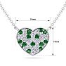 2 Carat Emerald and Lab Grown Diamond Heart Necklace In 14 Karat White Gold, 1 1/2 Inches Image-6