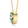 2 Carat Emerald and Lab Grown Diamond Heart Necklace In 14 Karat Yellow Gold, 1 1/2 Inches Image-3