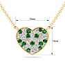 2 Carat Emerald and Lab Grown Diamond Heart Necklace In 14 Karat Yellow Gold, 1 1/2 Inches Image-6