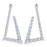 4 3/4 Carat Lab Grown Diamond Line Modern Earrings In 14 Karat White Gold, 1 1/2 Inches Image-2