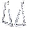 4 3/4 Carat Lab Grown Diamond Line Modern Earrings In 14 Karat White Gold, 1 1/2 Inches Image-3