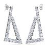 4 3/4 Carat Lab Grown Diamond Line Modern Earrings In 14 Karat White Gold, 1 1/2 Inches Image-4