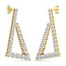 4 3/4 Carat Lab Grown Diamond Line Modern Earrings In 14 Karat Yellow Gold, 1 1/2 Inches Image-4