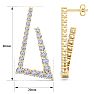 4 3/4 Carat Lab Grown Diamond Line Modern Earrings In 14 Karat Yellow Gold, 1 1/2 Inches Image-5