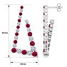 4 3/4 Carat Ruby and Lab Grown Diamond Line Modern Earrings In 14 Karat White Gold, 1 1/2 Inches Image-5