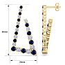 4 3/4 Carat Sapphire and Lab Grown Diamond Line Modern Earrings In 14 Karat Yellow Gold, 1 1/2 Inches Image-5