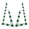 4 3/4 Carat Emerald and Lab Grown Diamond Line Modern Earrings In 14 Karat White Gold, 1 1/2 Inches Image-2