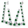4 3/4 Carat Emerald and Lab Grown Diamond Line Modern Earrings In 14 Karat White Gold, 1 1/2 Inches Image-3