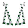 4 3/4 Carat Emerald and Lab Grown Diamond Line Modern Earrings In 14 Karat White Gold, 1 1/2 Inches Image-4