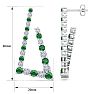 4 3/4 Carat Emerald and Lab Grown Diamond Line Modern Earrings In 14 Karat White Gold, 1 1/2 Inches Image-5