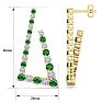 4 3/4 Carat Emerald and Lab Grown Diamond Line Modern Earrings In 14 Karat Yellow Gold, 1 1/2 Inches Image-5
