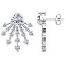 4 1/2 Carat Round Shape Lab Grown Diamond Spray Drop Earrings In 14 Karat White Gold Image-1