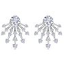 4 1/2 Carat Round Shape Lab Grown Diamond Spray Drop Earrings In 14 Karat White Gold Image-2