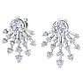 4 1/2 Carat Round Shape Lab Grown Diamond Spray Drop Earrings In 14 Karat White Gold Image-3