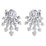 4 1/2 Carat Round Shape Lab Grown Diamond Spray Drop Earrings In 14 Karat White Gold Image-4