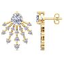 4 1/2 Carat Round Shape Lab Grown Diamond Spray Drop Earrings In 14 Karat Yellow Gold Image-1