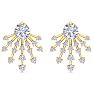 4 1/2 Carat Round Shape Lab Grown Diamond Spray Drop Earrings In 14 Karat Yellow Gold Image-2