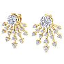4 1/2 Carat Round Shape Lab Grown Diamond Spray Drop Earrings In 14 Karat Yellow Gold Image-3